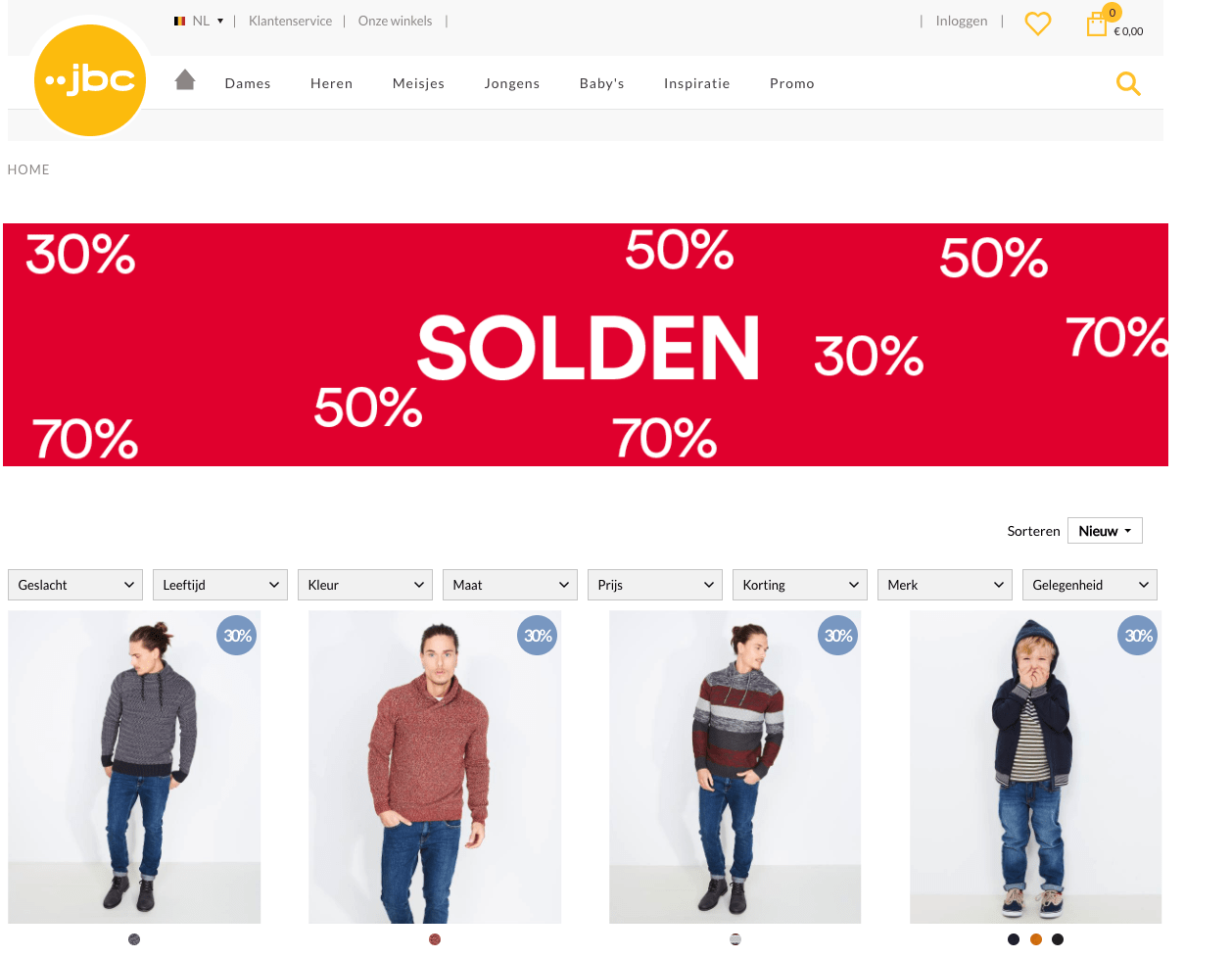 JBC 30, 50, 70 tijdens solden PromoCode.be