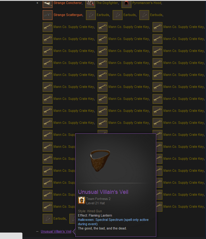 Flaming Lantern Villain's Veil backpack.tf