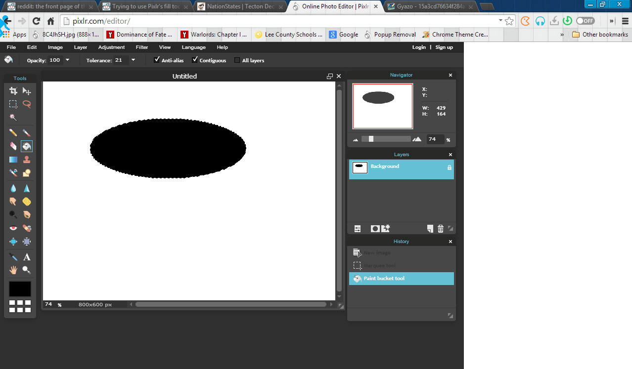 Trying to use Pixlr's fill tool to fill a selection. r/softwaregore