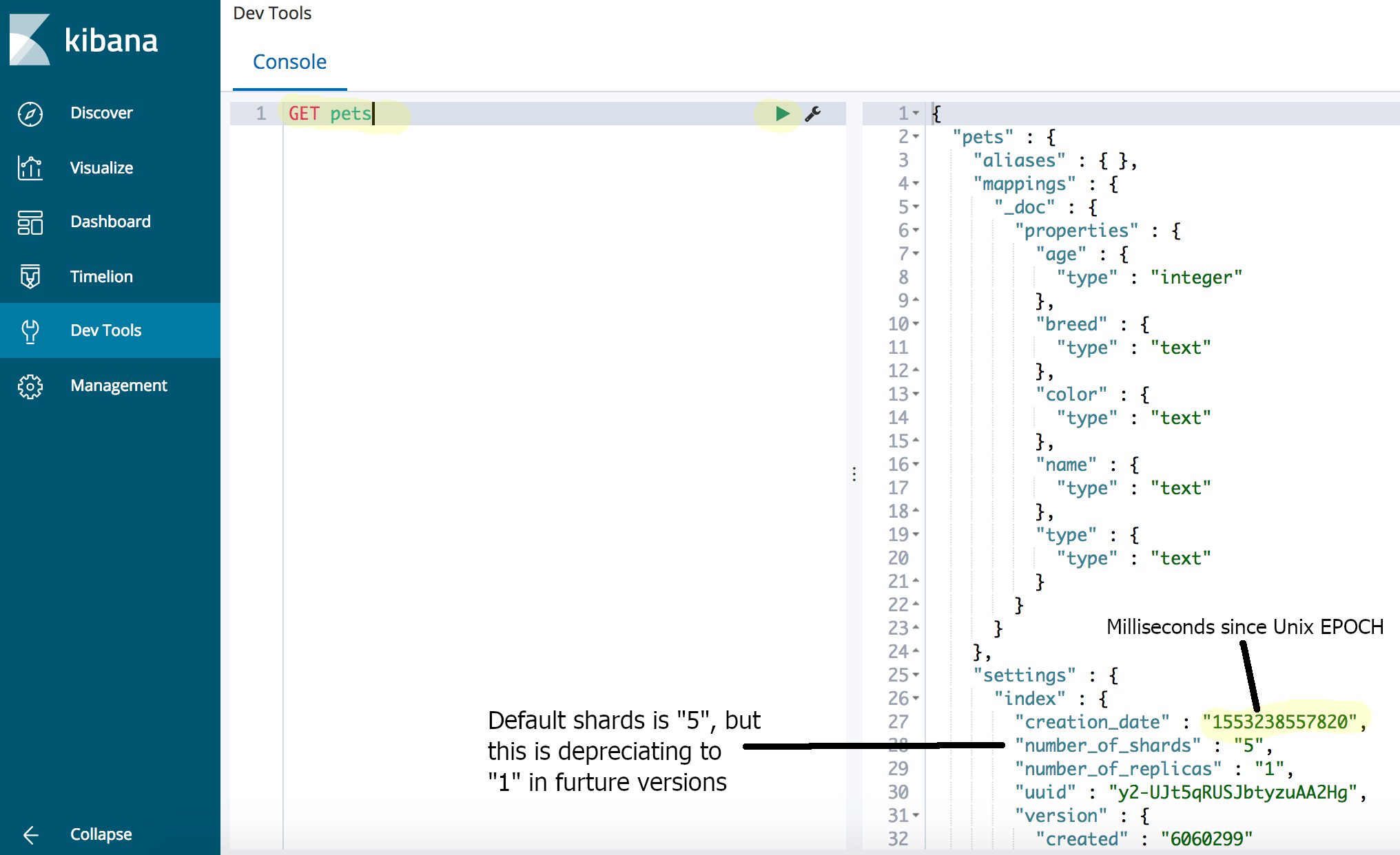 Elasticsearch How to Display Query Results in a Kibana Console