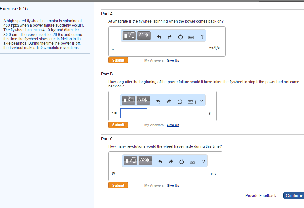 Solved A highspeed flywheel in a motor is spinning at 450