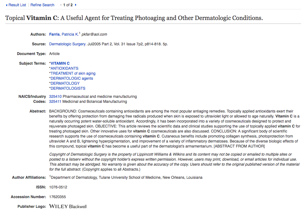 [MISC] Dr. Dray says that vitamin topical C serums are ineffective as