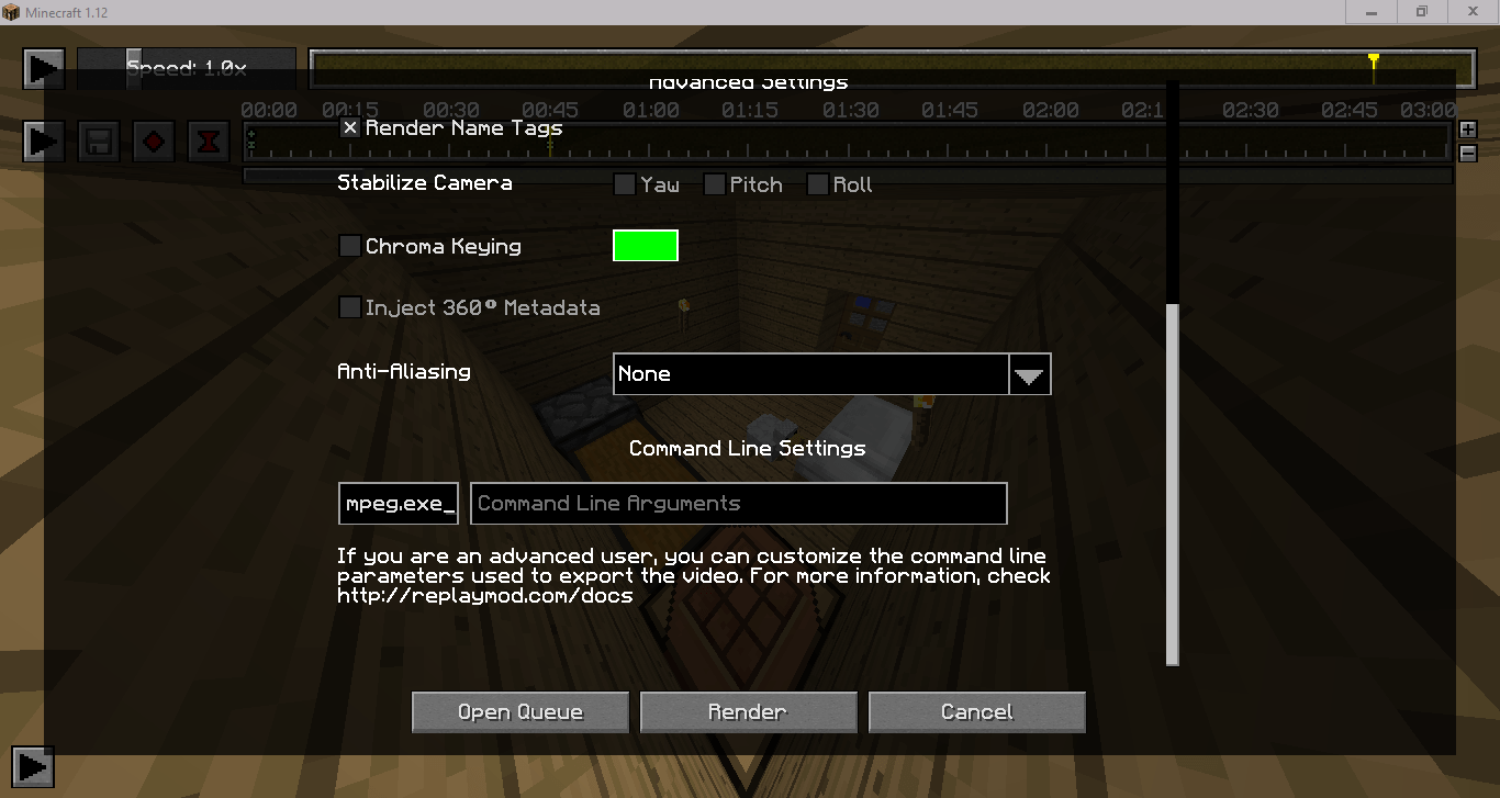 Minecraft Replay Mod Forums Command Line Tab / FFMPEG