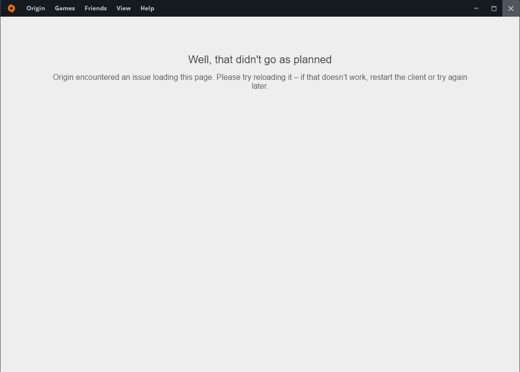 Re: origin app not working - Answer HQ