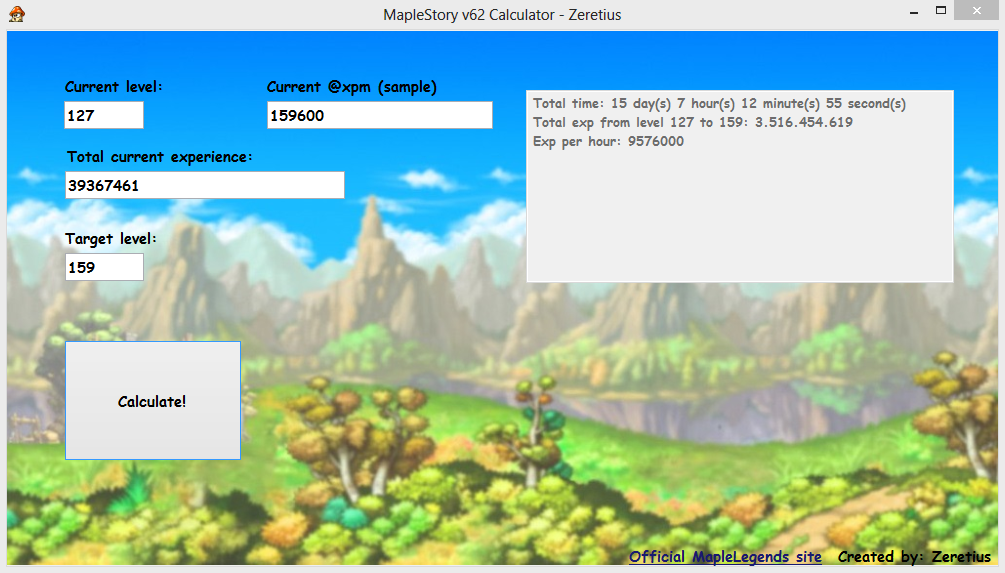 Maplestory exp calculator MapleLegends Forums Old School MapleStory