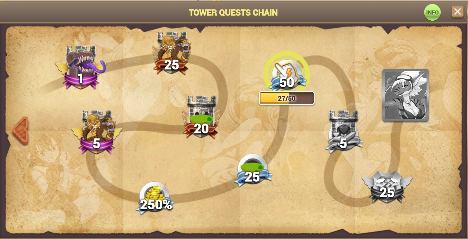 Tower chain quests + new tower rating rewards FapTitans
