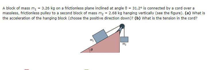 Solved A Block Of Mass M1 = 3.26 Kg On A Frictionless Pla...