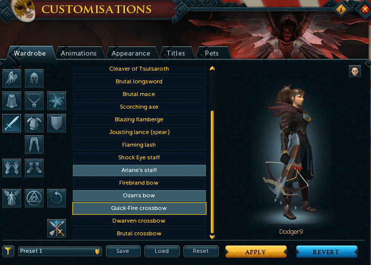 [Suggestion] 1h cosmetic crossbow overrides for 2h ranged weapons. r