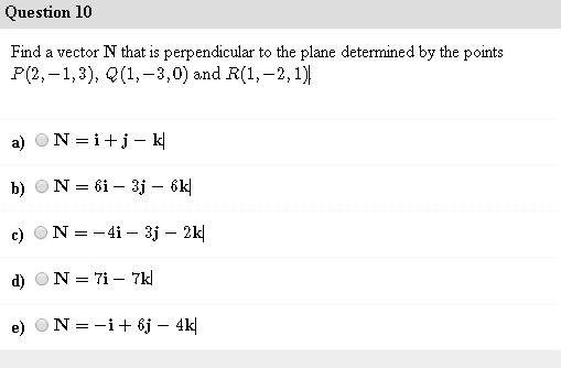 Solved Find A Vector N That Is Perpendicular To The Plane...
