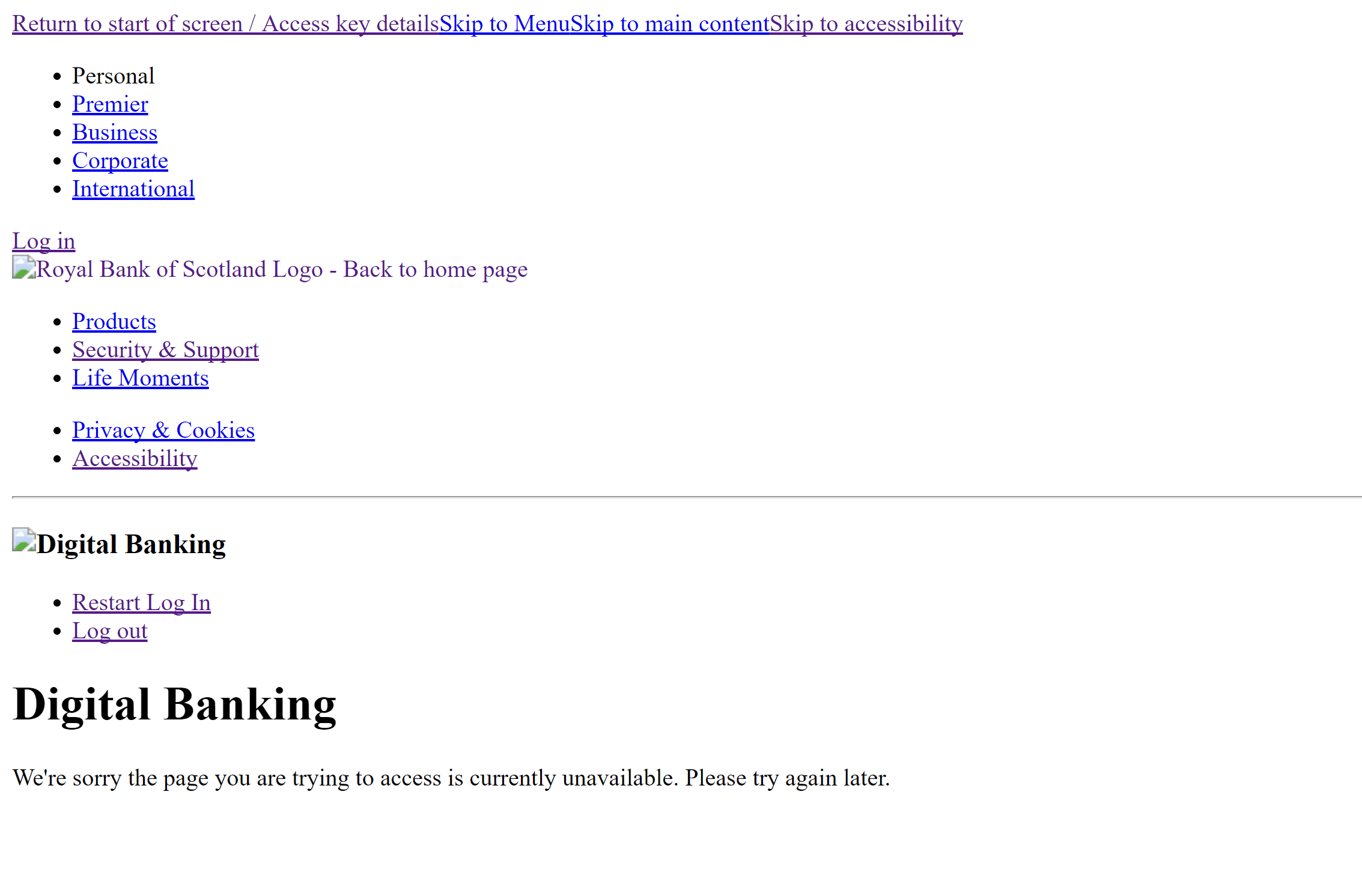 RBS (Royal Bank Of Scotland) Digital Banking outage? — Digital Spy