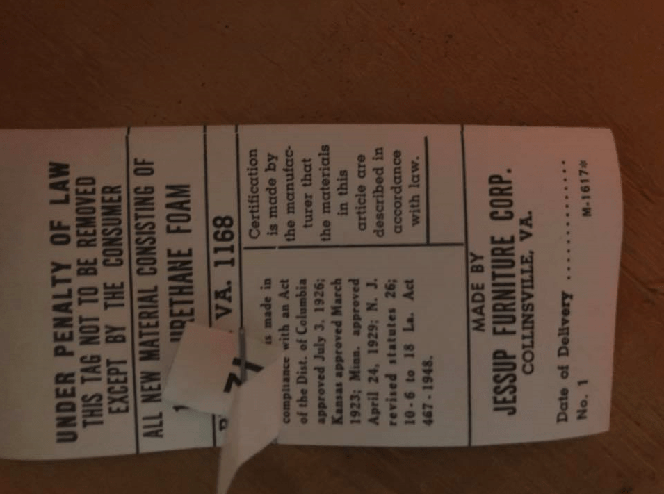 Help me Find information on this unique Chair Made by, "Jessup Furniture Corp." of Collinsville