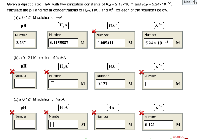 Solved Given A Diprotic Acid, H2A, With Two Ionization Co...