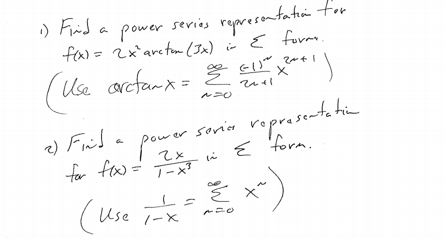 Solved Find A Power Series Representation For F(x) = 2x^2...