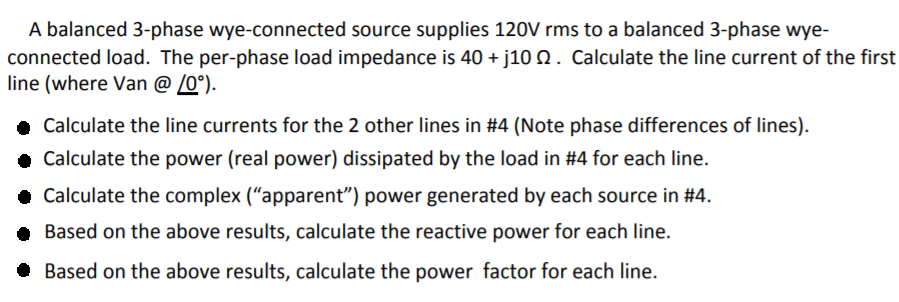 Solved A Balanced 3phase Wyeconnected Source Supplies 1...