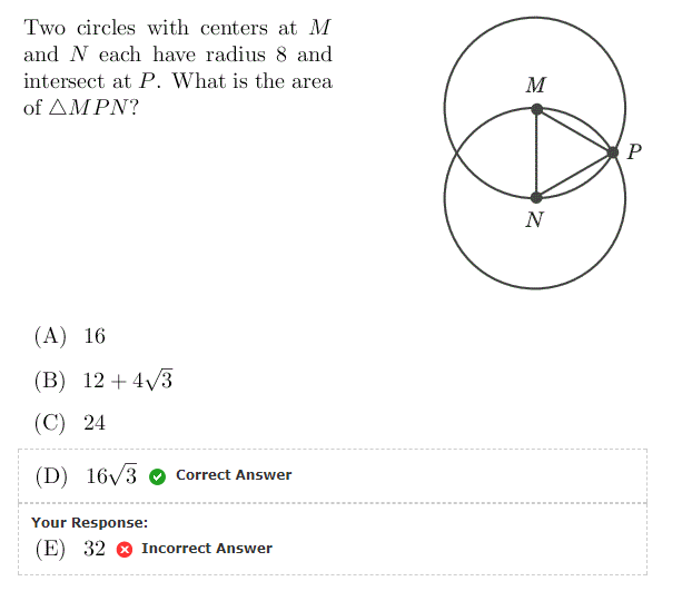 Solved Two circles with centers at M and N each have radius