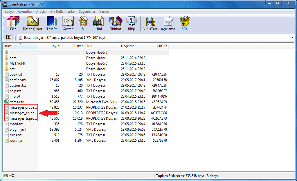 Rehber Essentials Mesajlarını Nasıl Değiştiririm? MinecraftTR