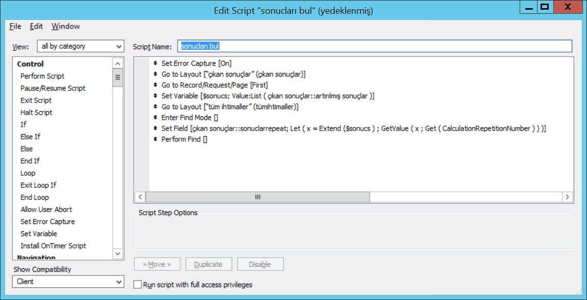 set variable repeating fields Filemaker Soru ve Cevapları