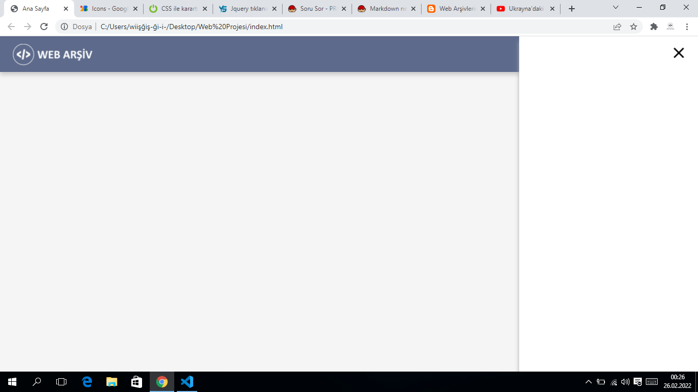 Javascript Boş bir alana tıklayınca menu kapatma PROTOTURK