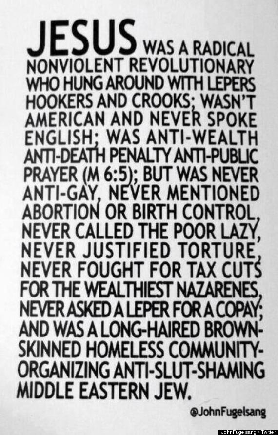 'Jesus Was A Radical Nonviolent Revolutionary' Post By John Fugelsang