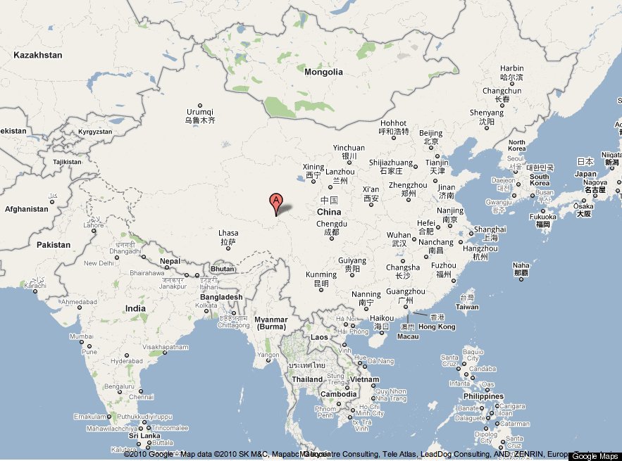 Map Of China Location Of 6.9 China Earthquake Today HuffPost