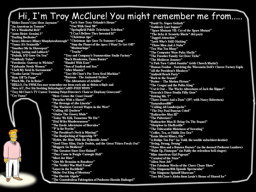 Hi, I'm Troy McClure! You Might Remember Me From... HuffPost