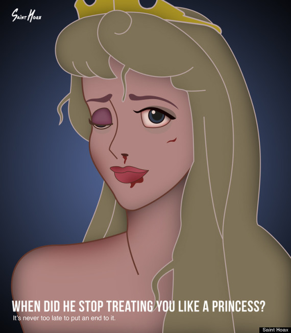 Bruised And Bloodied Disney Princesses Remind Us Domestic Violence