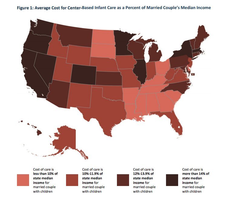 Ados Evaluation + Show Child Map Of Usa Here's Where Child Care Is The Least Affordable Around America