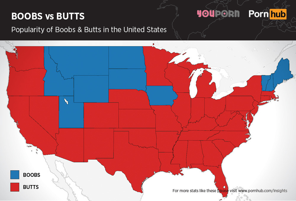 This Map Shows Where America Loves 'Butts' More Than 'Boobs' | HuffPost