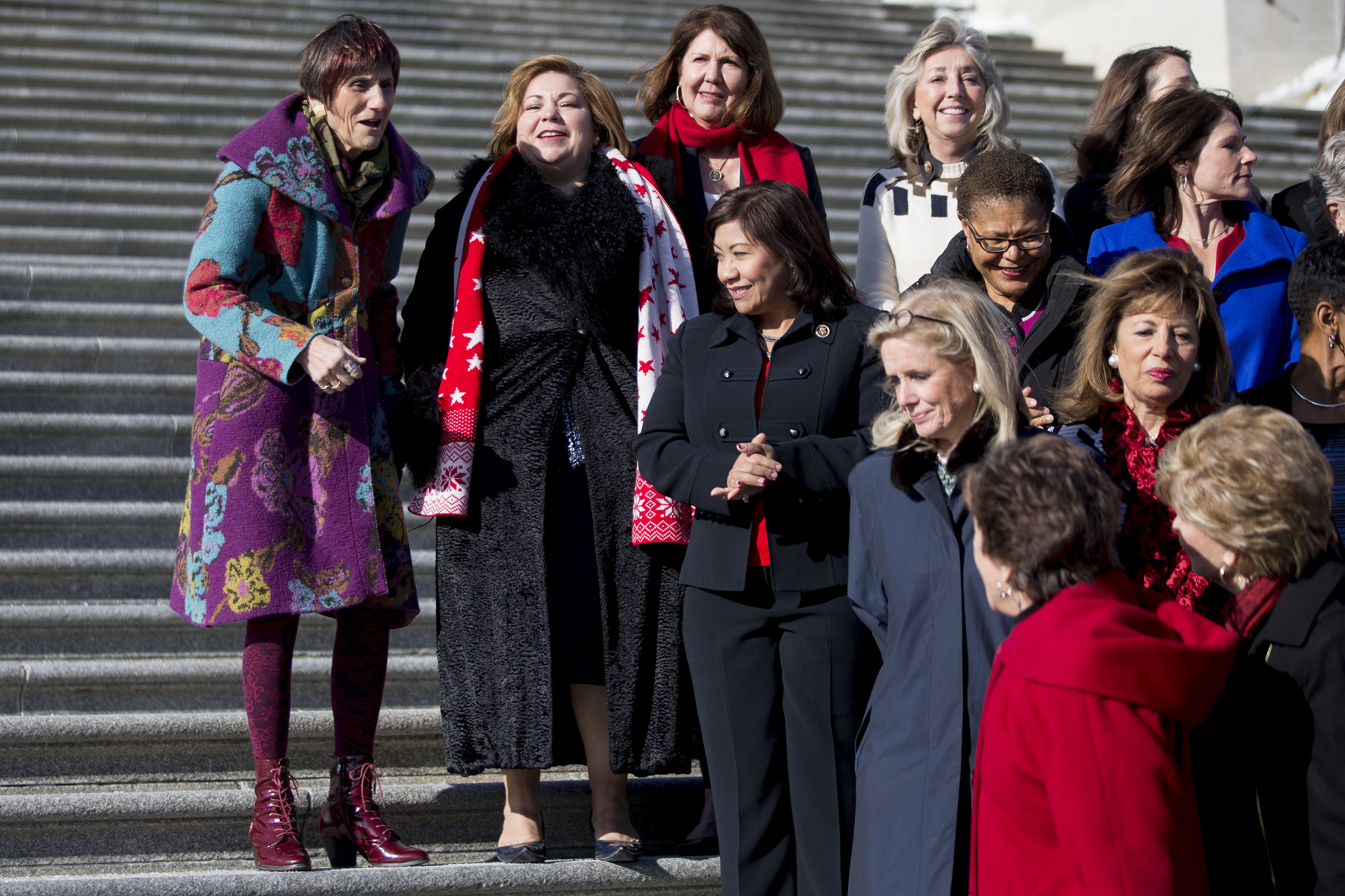House Democratic Women Gather On Capitol Steps For Historic Photo