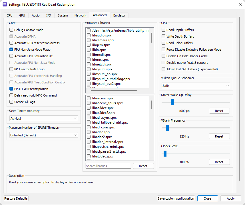 RedDeadRedemptionRPCS3AdvancedSettings hosted at ImgBB — ImgBB