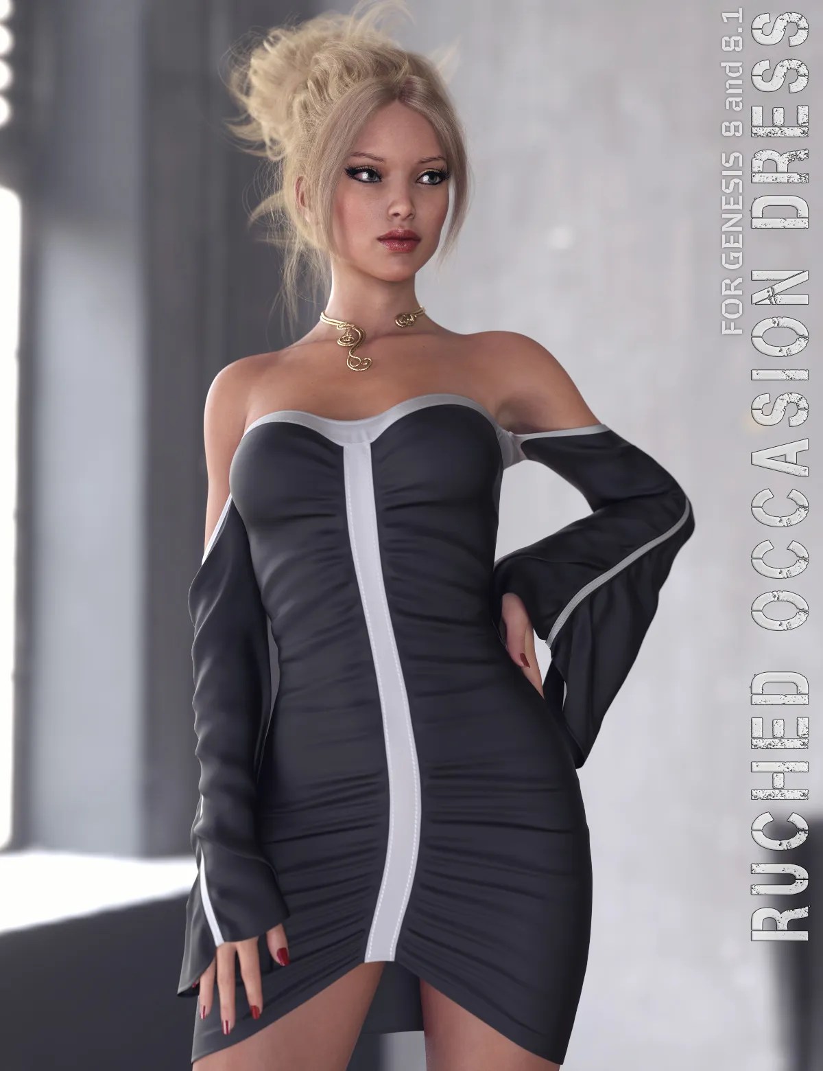 dForce Ruched Occasion Dress Genesis 8 and 8.1Fnew 
