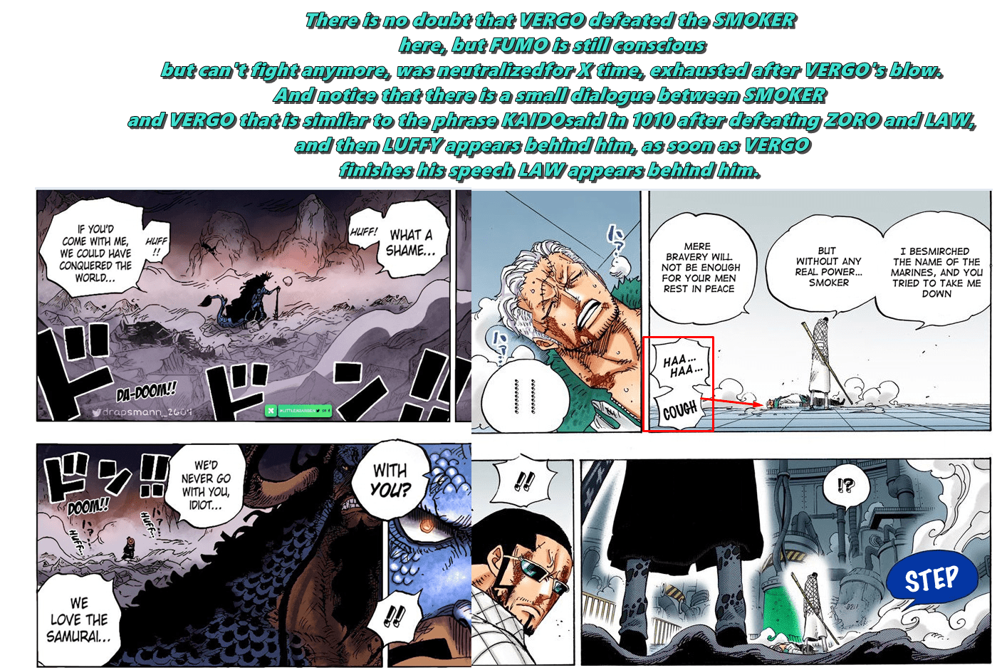 Questions & Mysteries Coincidences, Vergo vs Smoker, Kaido vs Law and