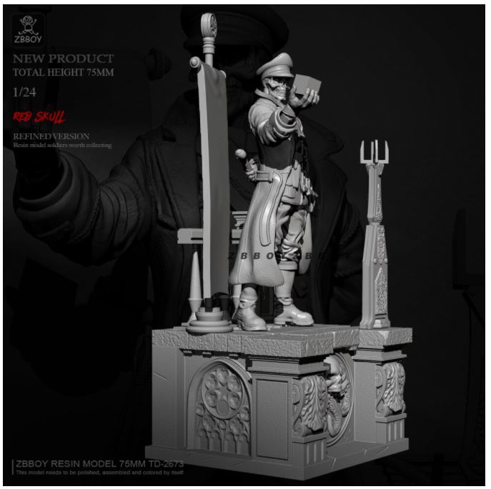 Rote Schdel Hydra bse 75 mm 1/24 Mastab Harz Figur Modell eBay