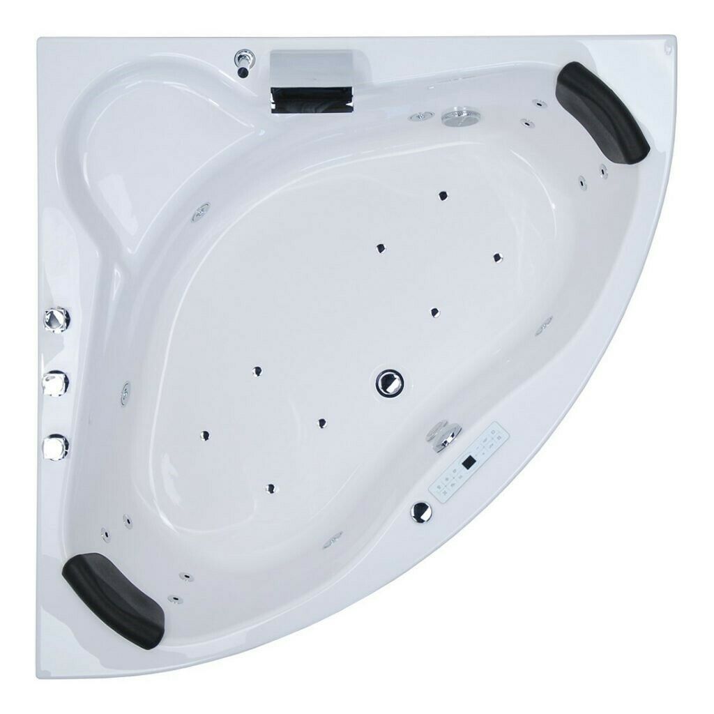 Whirlpool Eck Badewanne BERMUDA Premium 130x130cm LED Deutsche