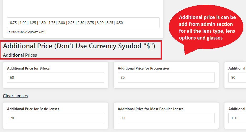 Eye Glasses Lenses Prescription Plugin