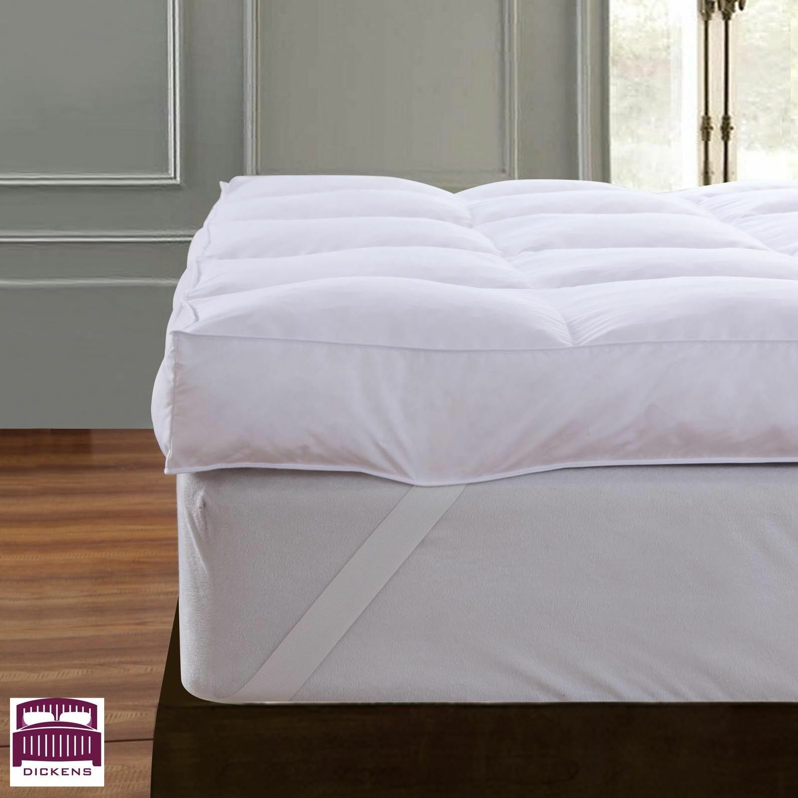 Goose Feather Down Mattress Topper Enhancer Luxury 10cm Deep Bed