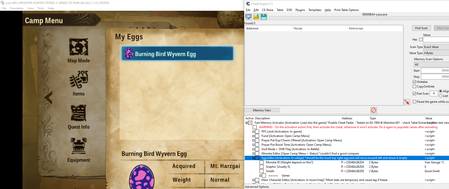 [Yuzu] Monster Hunter Stories 2: Wings of Ruin - FearLess Cheat Engine