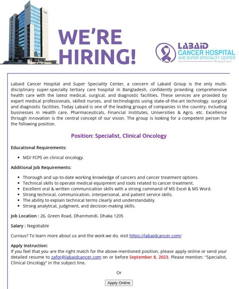 Labaid Job Circular 2023 EN Explore Info