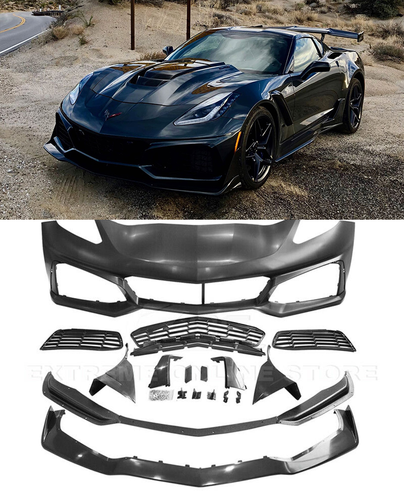 For 1419 ZR1 Style Corvette C7 Front Bumper Cover Lower Lip Splitter