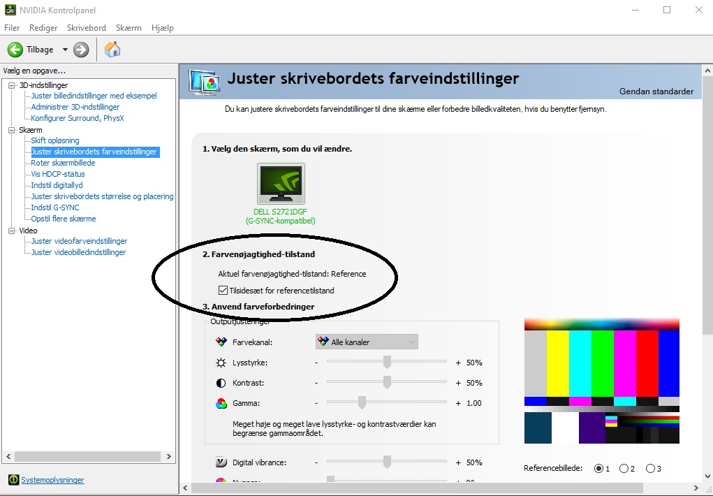 Dell S2721DGFA monitor giving eye strain after nvidia update DisplayCAL