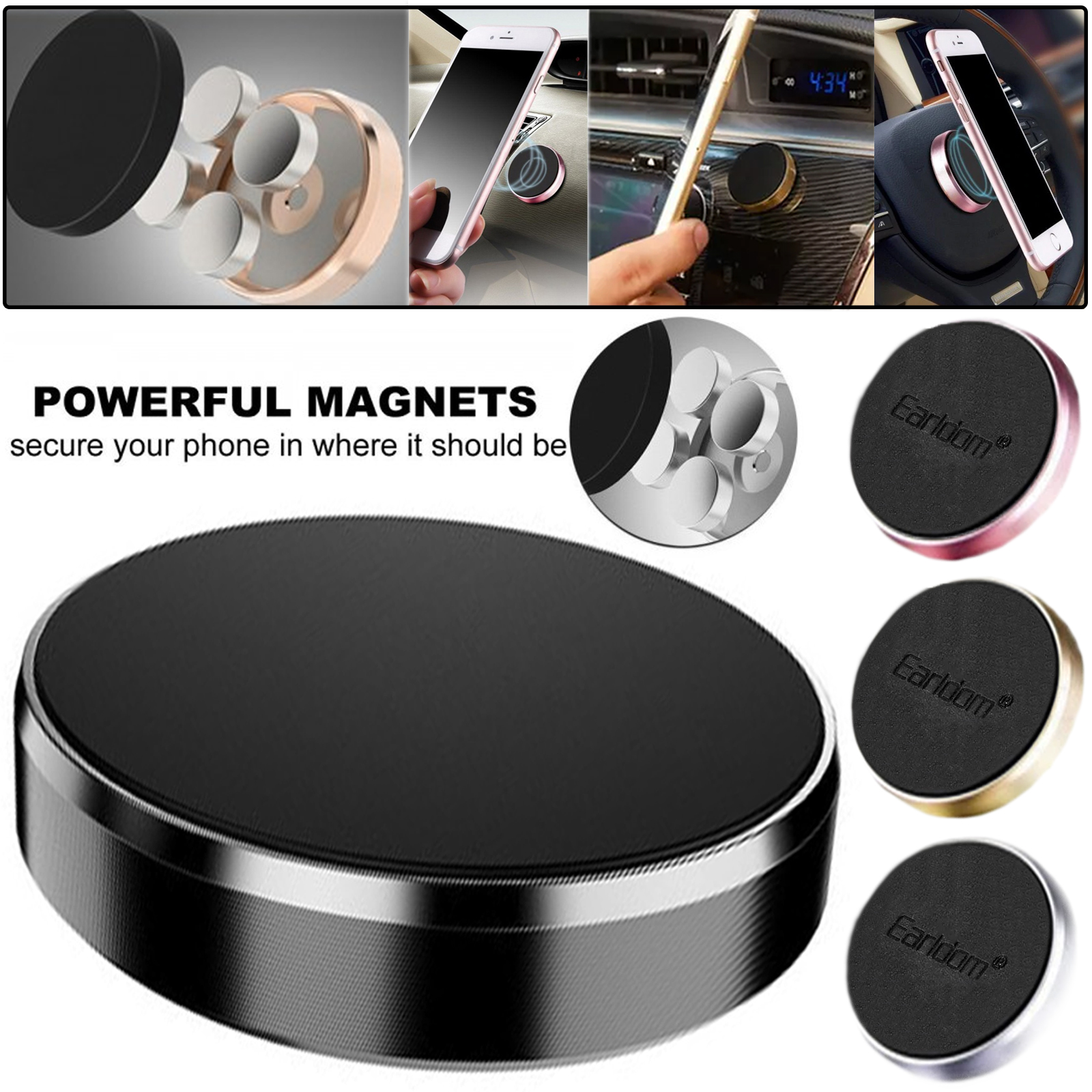 UNIVERSAL CAR MOUNT DASHBOARD, STEERING WHEEL HOLDER FOR