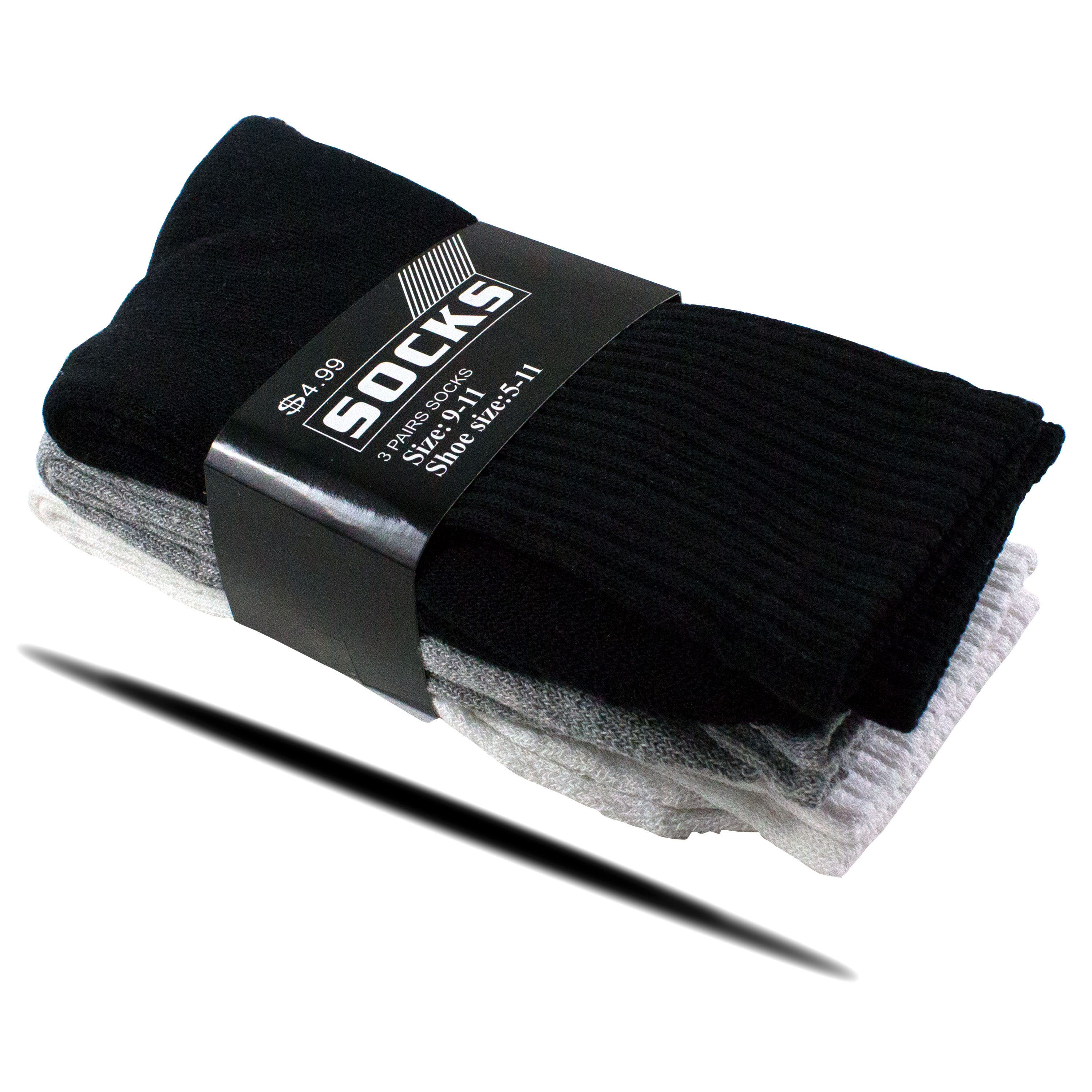 3 6 9 12 Pairs Men's Sport Athletic Work Cotton Crew Solid Socks Size 9