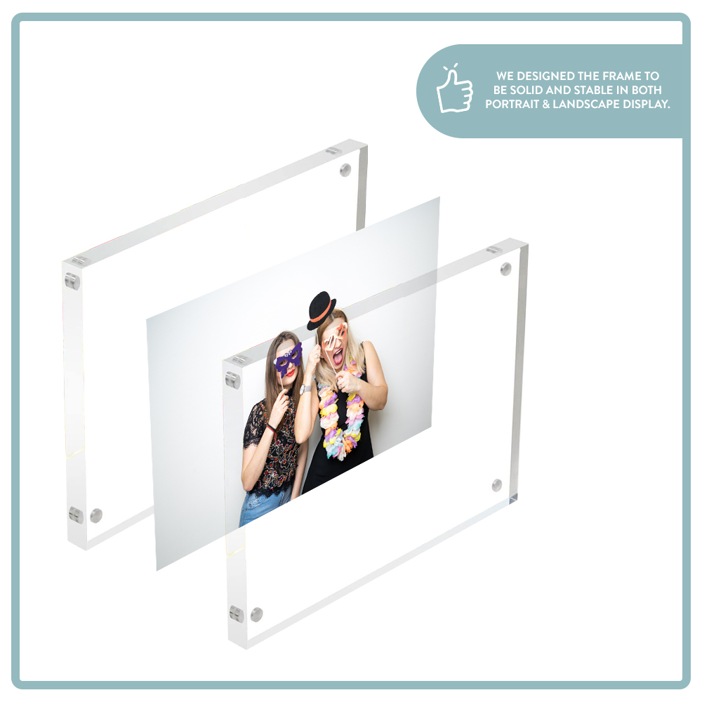 Acrylic Picture Frame 4x6 In Clear Double Sided Photo Holder