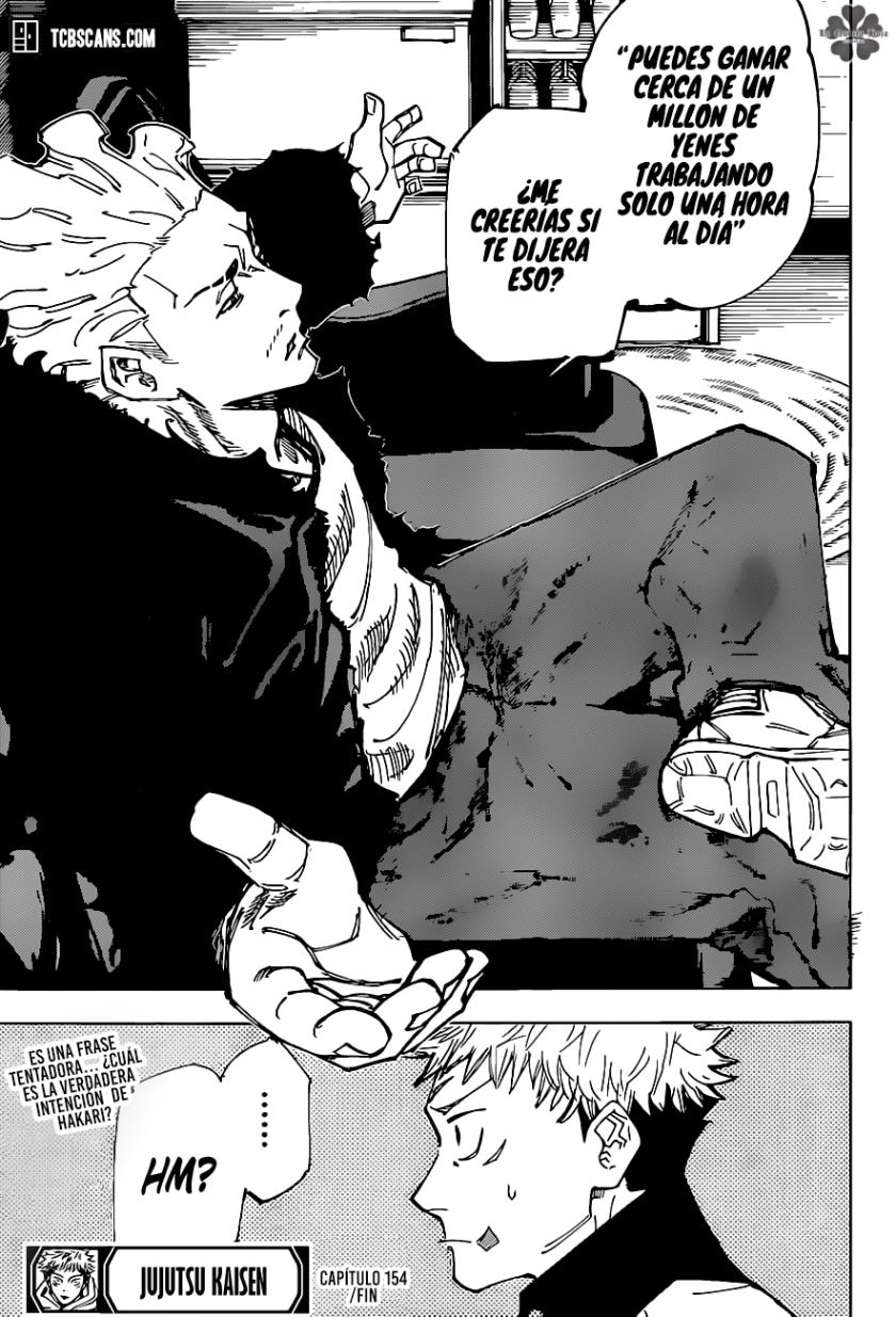 Jujutsu kaisen 154 MANGA ESPAÑOL ONLINE