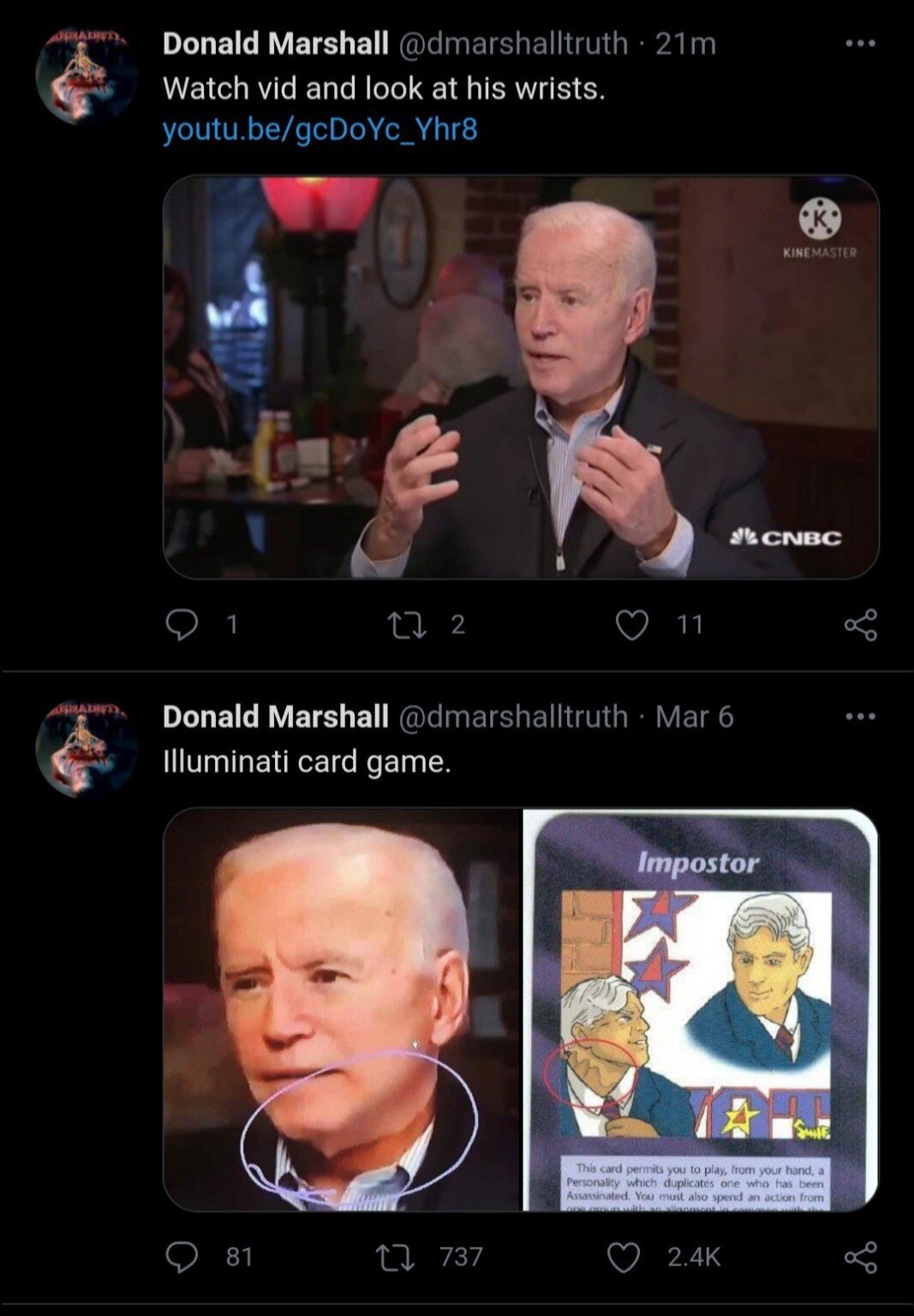 Illuminati Card Game Joe Biden Research Donald Marshall conspiracy