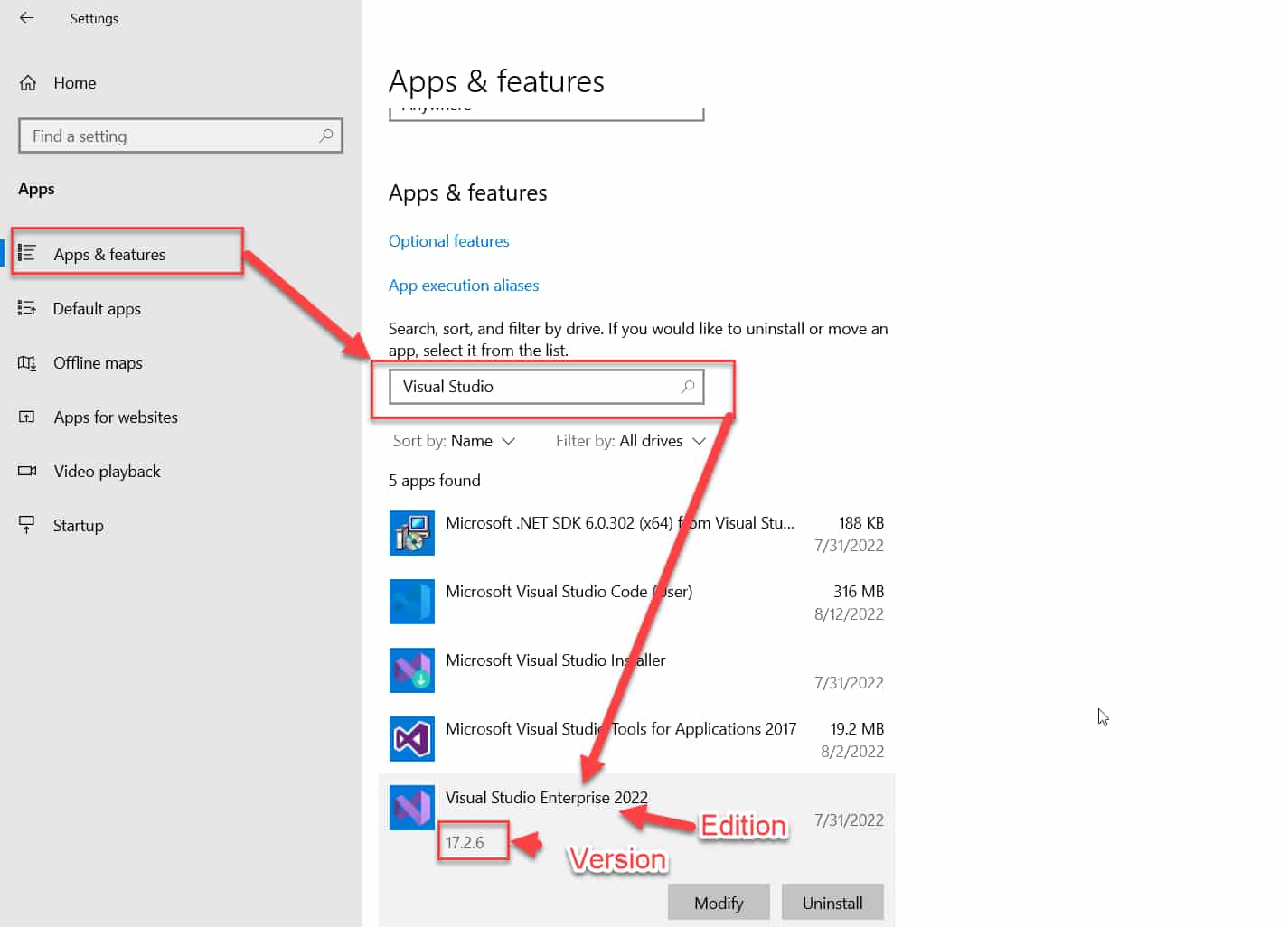 Check visual studio and visual studio code version and edition
