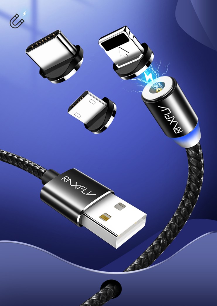 Ladekabel mit LEDAnzeige & für iPhone / Samsung / Xiaomi
