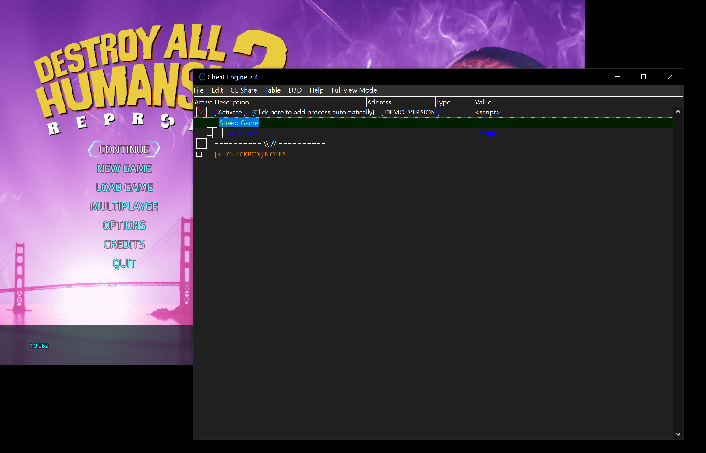 Destroy All Humans! 2 Reprobed FearLess Cheat Engine