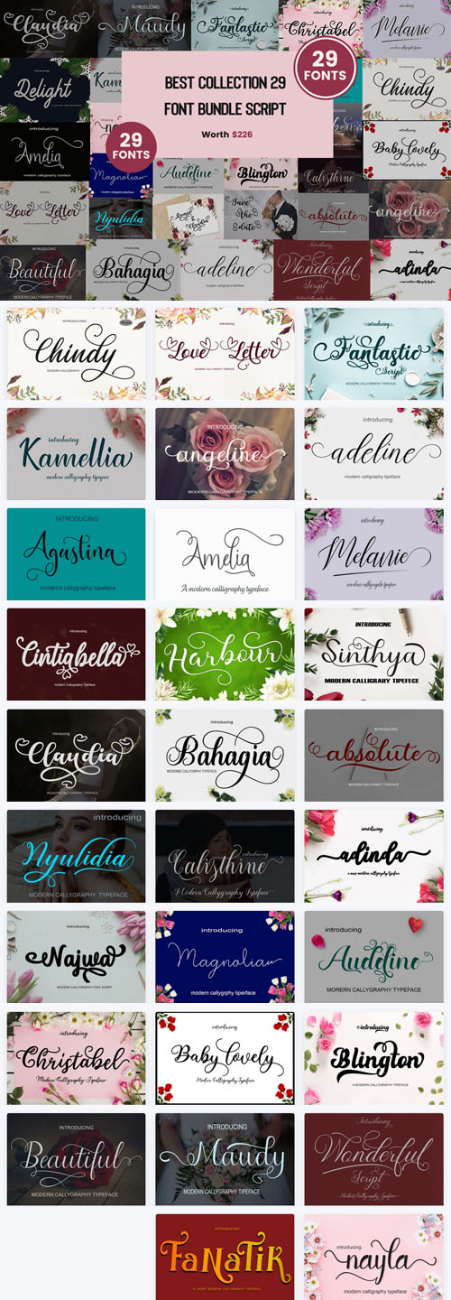 Best Script Fonts Bundle 29 Premium Fonts Worth 226 »