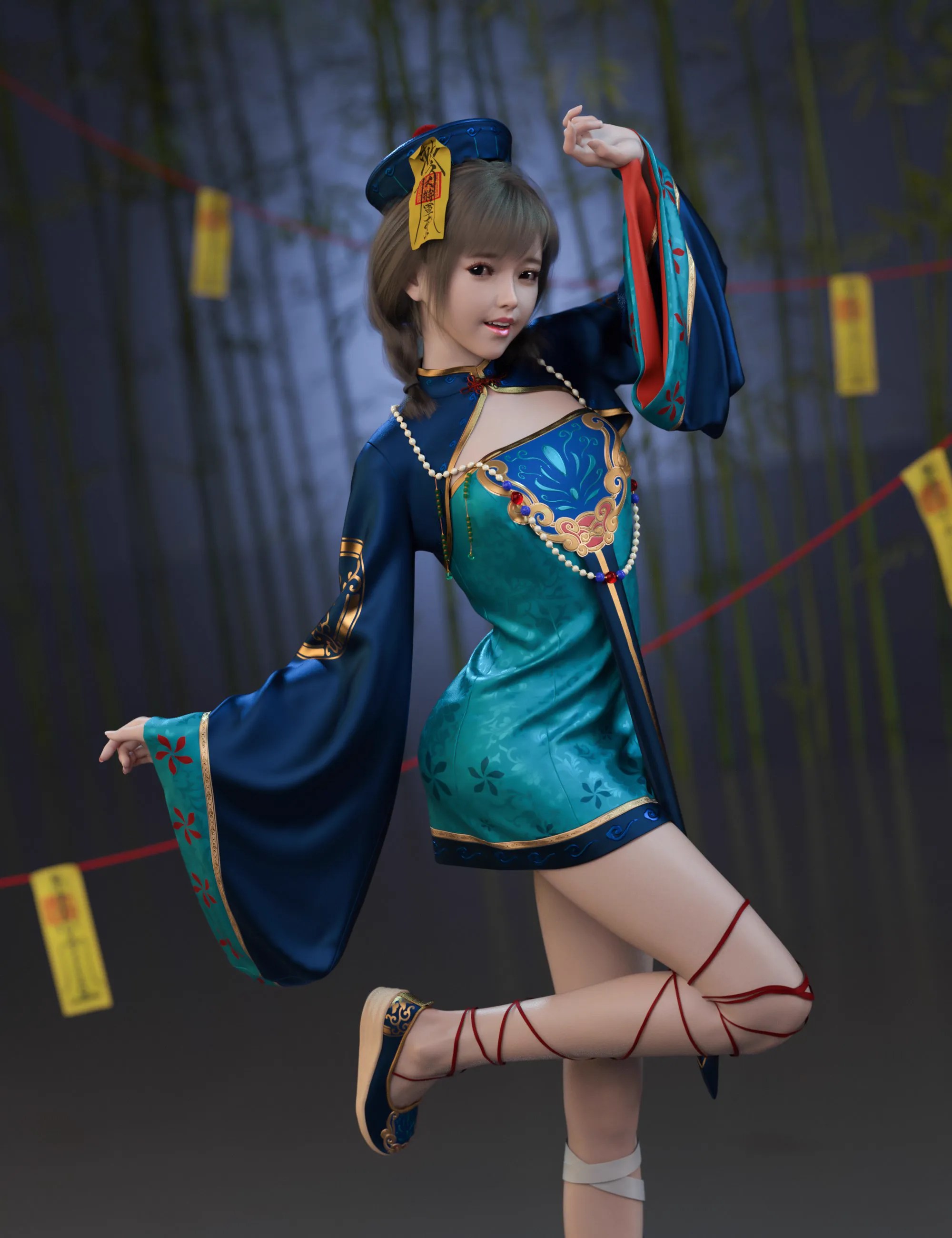 dForce MKTG Sweet Zombie Outfit for Genesis 9, 8.1 and 8 Femalenew 